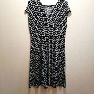 Dress by Tammy Mars, blk /p wht, 14